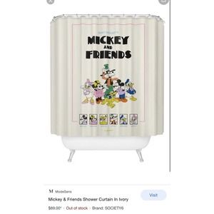 Society6 X Disney - Mickey and Friends Shower curtain